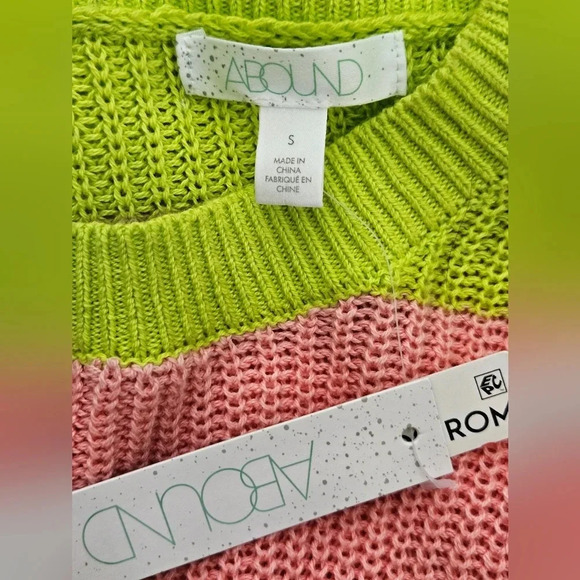 Abound striped colorblock knit sweater‎ crew neck multicolor size small NWT - Picture 5 of 7